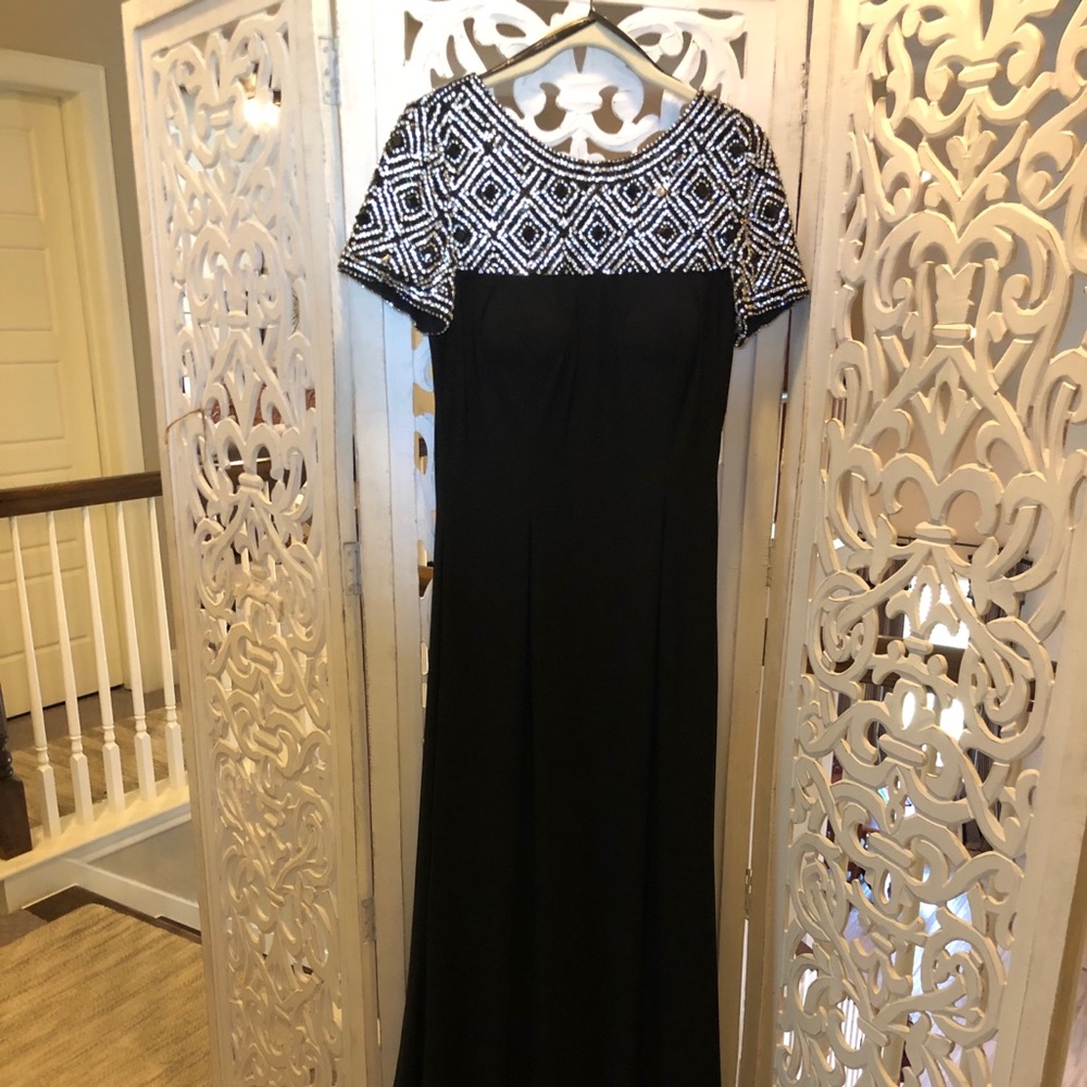 Jovani black formal - black & clear crystal beads